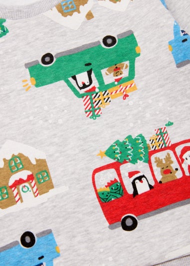 Boys Grey Marl Christmas Sweatshirt (9mths-6yrs)
