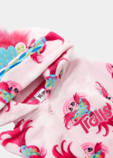 Kids Pink Trolls Poppy Onesie (3-9yrs)