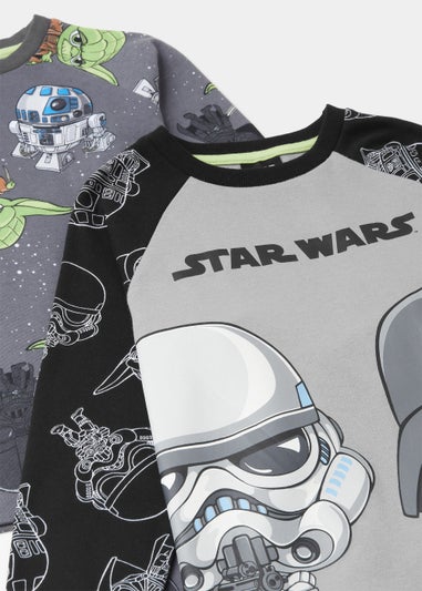 Kids 2 Pack Grey Star Wars Pyjama Sets (3-9yrs)