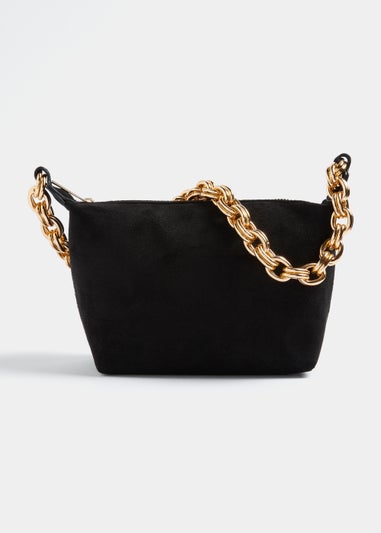 Black Suede Chain Shoulder Bag