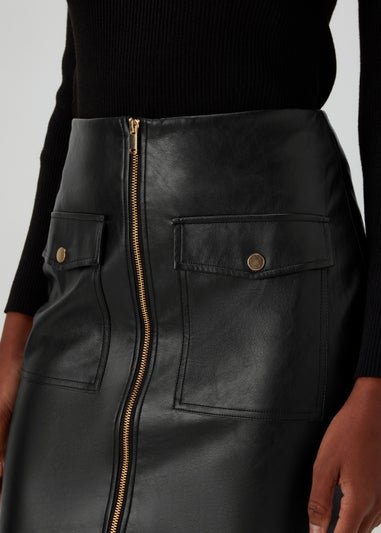 Et Vous Black PU Pencil Skirt