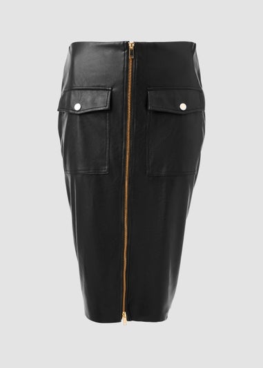 Et Vous Black PU Pencil Skirt