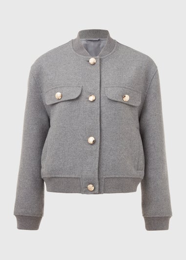 Et Vous Grey Military Jacket