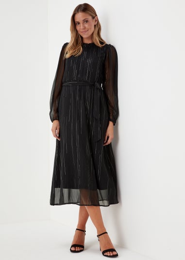 JDY Cody Black Long Sleeve Midi Dress