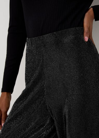 JDY Vilma Black Glitter Wide Leg Trousers