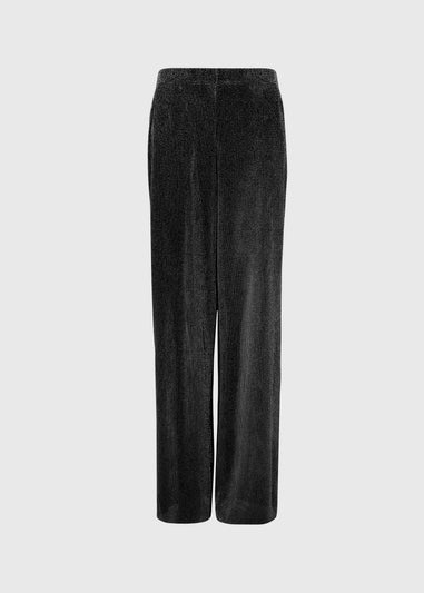 JDY Vilma Black Glitter Wide Leg Trousers