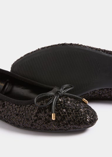 Black sequin hot sale ballet flats