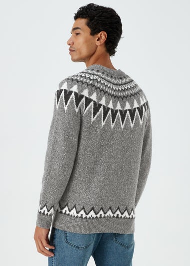 Grey Fair Isle Christmas Jumper