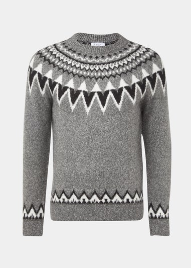 Grey Fair Isle Christmas Jumper