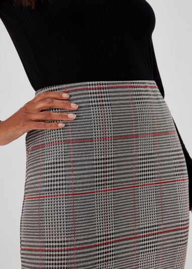 Grey Check Textured Mini Skirt