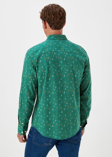 Green Christmas Print Long Sleeve Shirt - Matalan