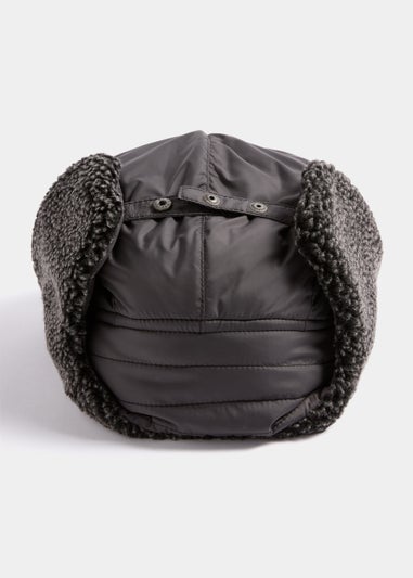 Charcoal Quilted Trapper Cap