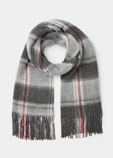 Grey Check Scarf