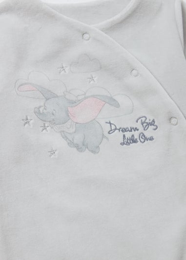 Baby Grey Disney Dumbo Velour Sleepsuit (Newborn-12mths)