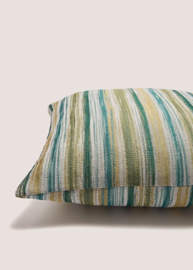 Green Stripe Jacquard Cushion (43cm x 43cm)