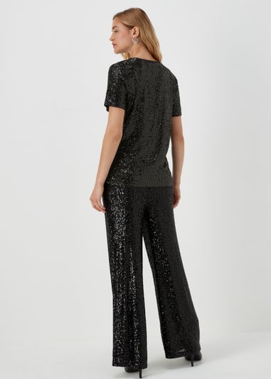 Black Sequin T-Shirt