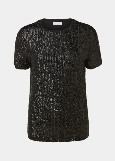 Black Sequin T-Shirt