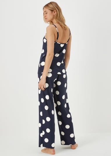 Navy Spot Print Soft Touch Pyjamas