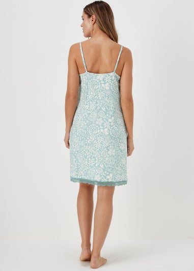 Aqua Paisley Print Chemise