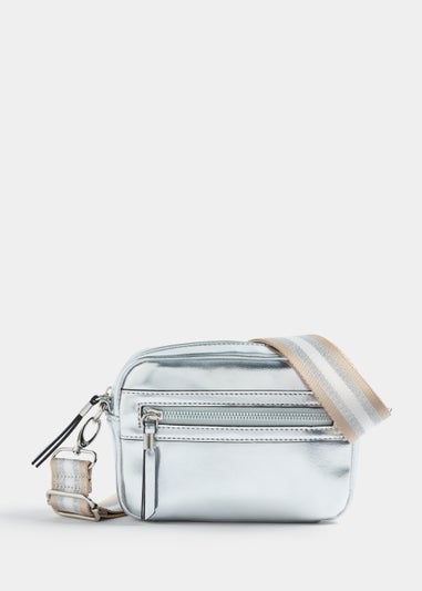 Girls Silver Metallic Camera Bag