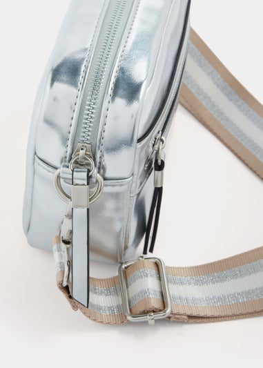 Girls Silver Metallic Camera Bag