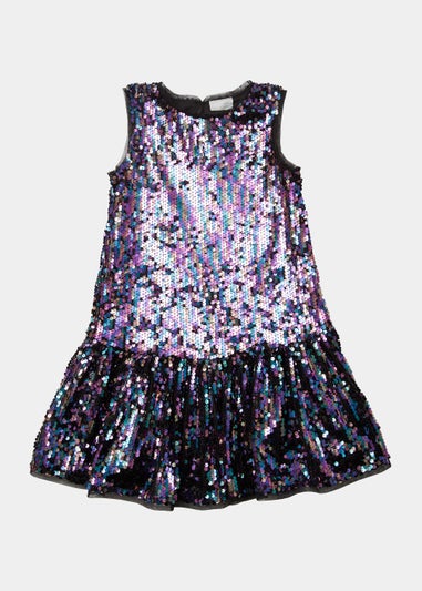 Girls Black Sequin Sleeveless Dress (4-12yrs)