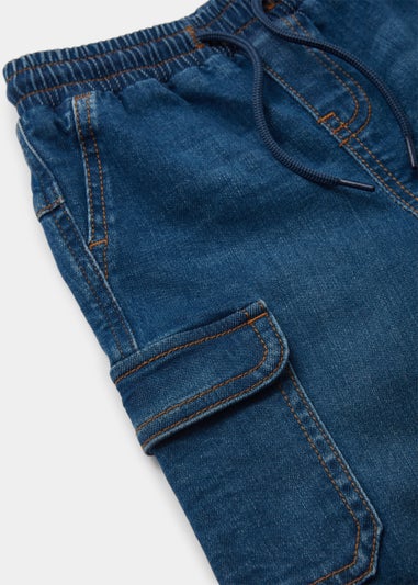 Boys Mid Wash Denim Cargo Jeans (9mths-6yrs)