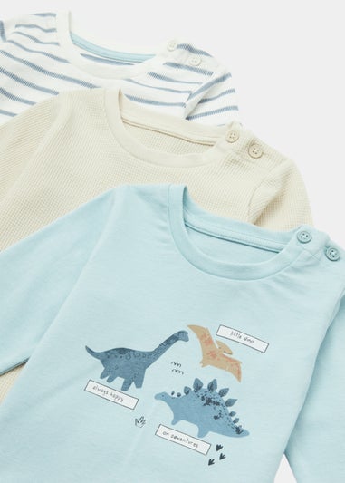 Baby 3 Pack Dinosaur Long Sleeve T-Shirts (Newborn-23mths)
