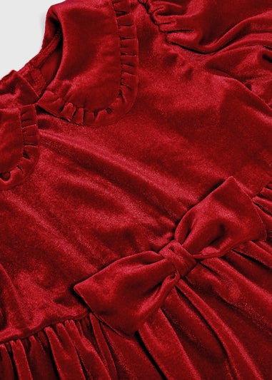 Girls Red Velvet Dress (9mths-6yrs)