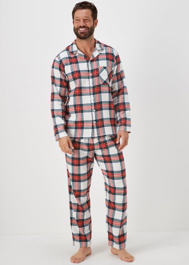 Cream & Red Check Pyjama Set