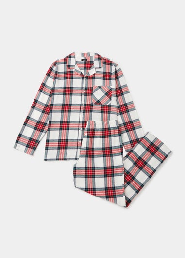 Cream & Red Check Pyjama Set