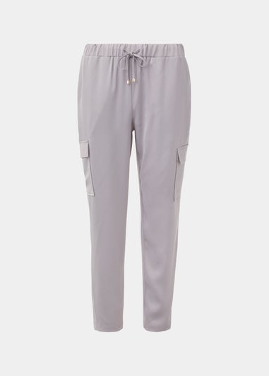 Metallic Satin Cargo Trousers