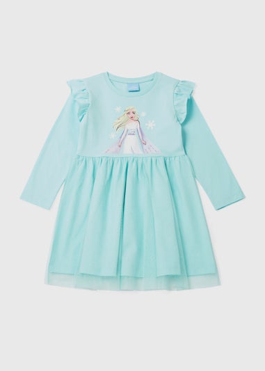 Kids Blue Frozen Elsa Mesh Dress (3-9yrs)