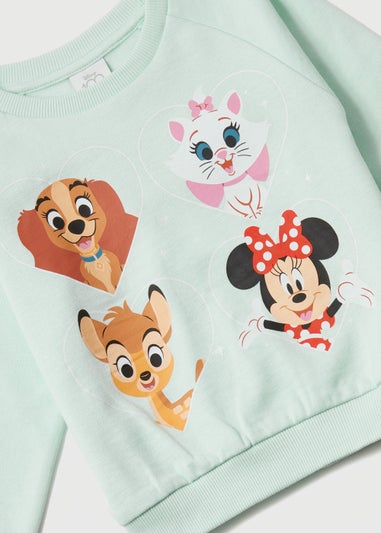 Kids Aqua Disney Heart Print Sweatshirt & Leggings Set (9mths-7yrs)