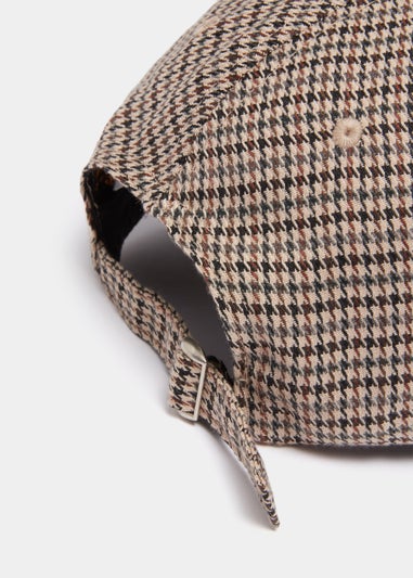 Stone Puppytooth Print Cap