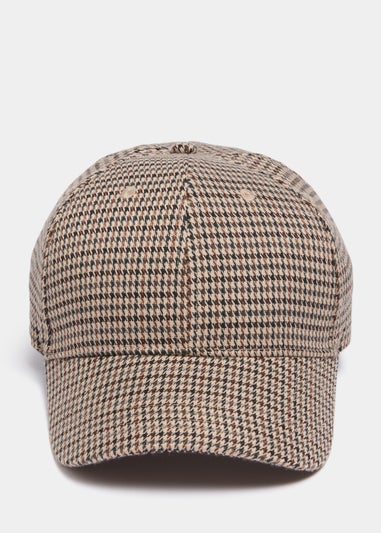 Stone Puppytooth Print Cap
