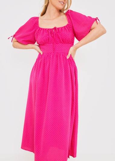 In the Style Jac Jossa Pink Polka Dot Midi Dress