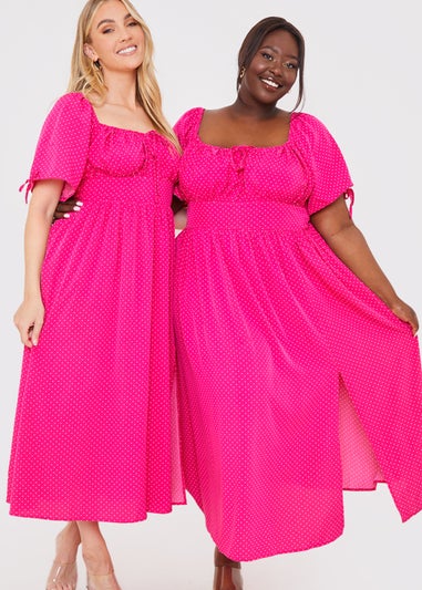 In the Style Jac Jossa Pink Polka Dot Midi Dress