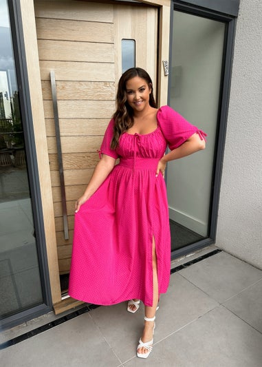 In the Style Jac Jossa Pink Polka Dot Midi Dress