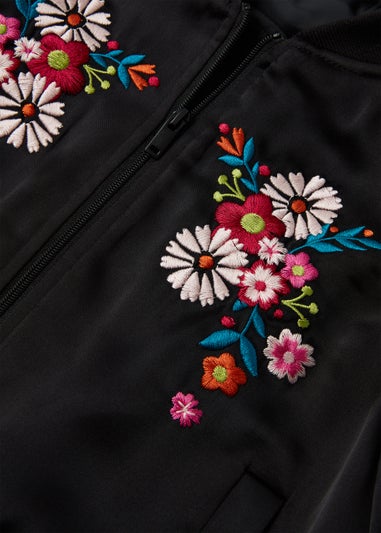 Floral embroidered bomber clearance jacket