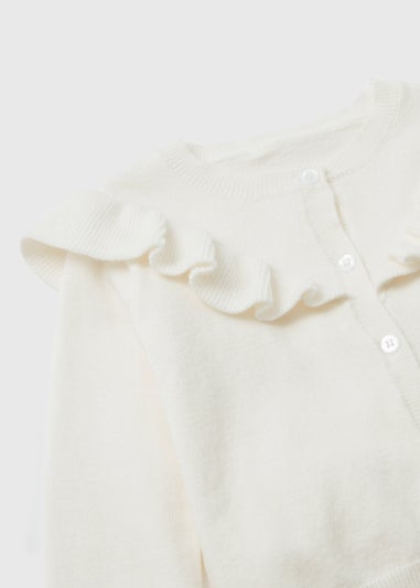 Girls Cream Frill Knit Cardigan (9mths-6yrs)