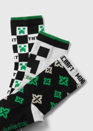 Kids 3 Pack Minecraft Socks (Younger 6-Older 6.5)