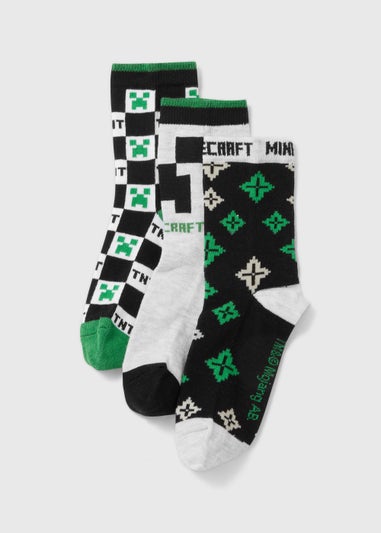 Kids 3 Pack Minecraft Socks (Younger 6-Older 6.5)