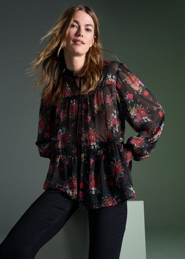 Multicoloured Floral Print Blouse