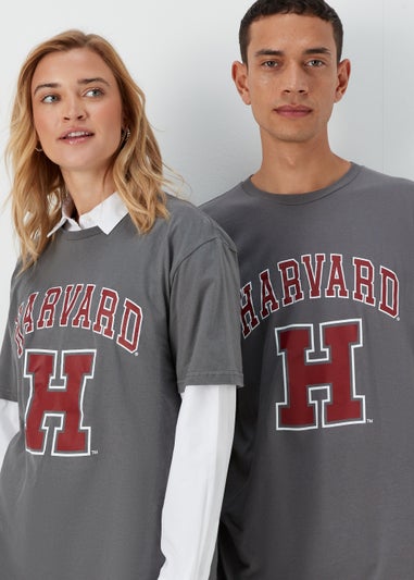 Charcoal Harvard Print T-Shirt