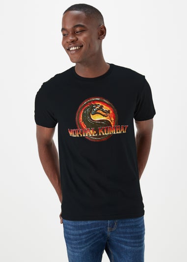 Black Mortal Kombat Print T-Shirt