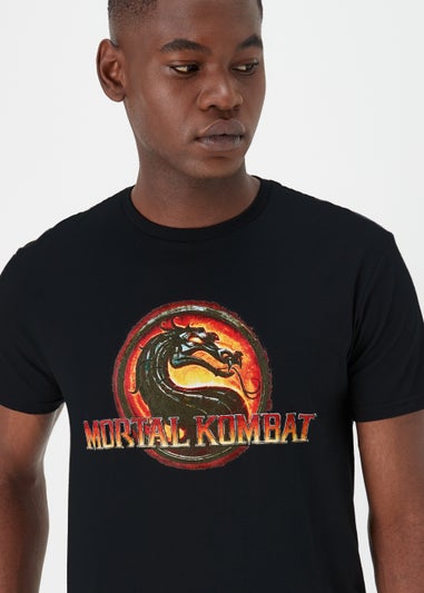 Black Mortal Kombat Print T-Shirt