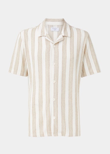 Ecru Stripe Revere Short Sleeve Jersey Shirt