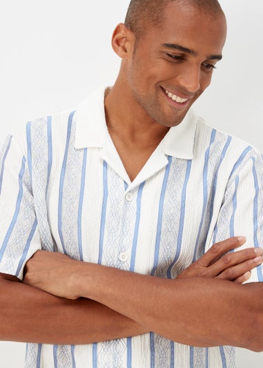 White Stripe Aztec Print Shirt