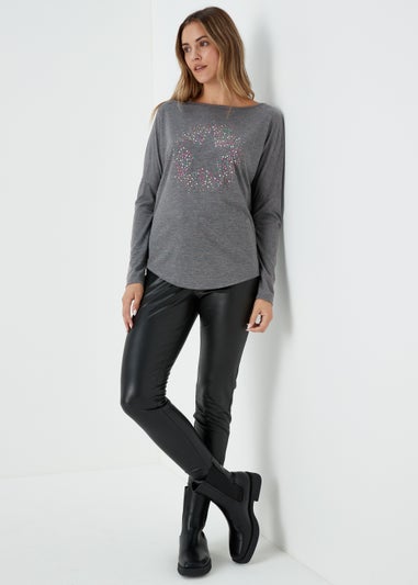 Grey Scatter Star Long Sleeve T-Shirt